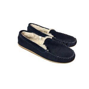 J. Crew Men's Suede Slippers Navy Blue Sz 11 BL639
